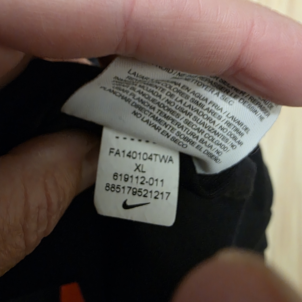 Nike Black Tee with Bold Red and Gray Text - Picture 4 of 4